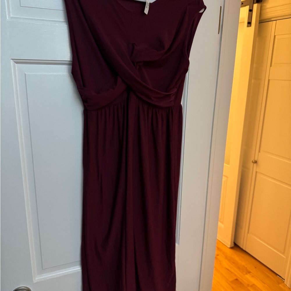 Unique Vintage Red Sleeveless Cowl Neck Gown